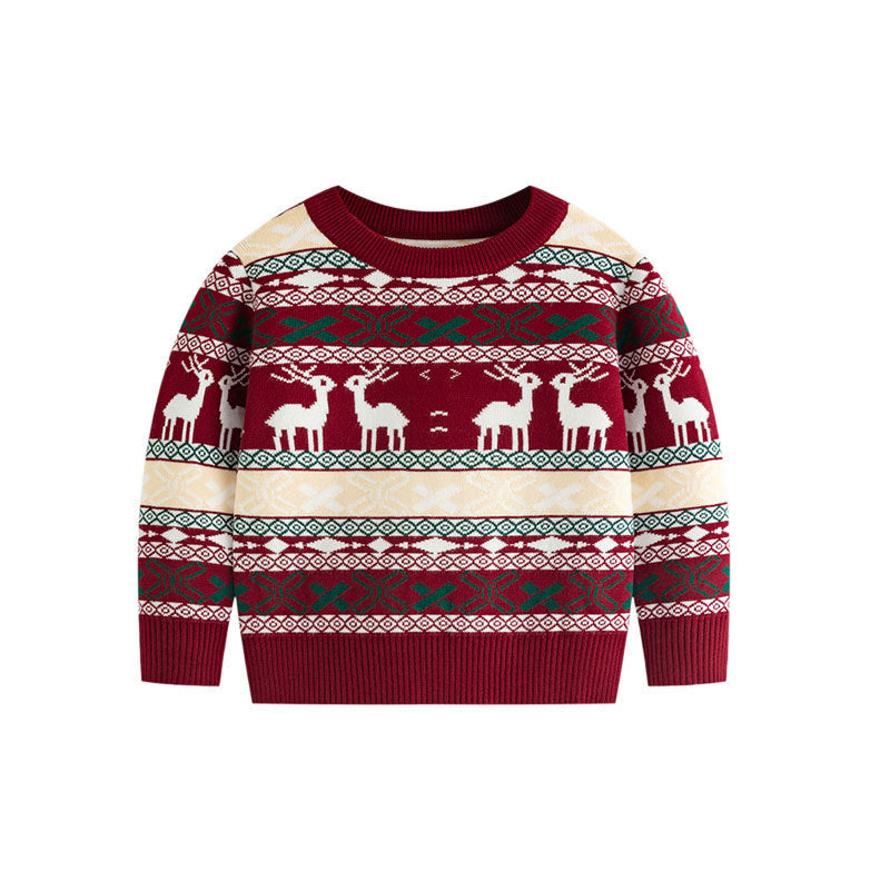 Wholesale Autumn/Winter Christmas Round Neck Knitted Baby Clothes